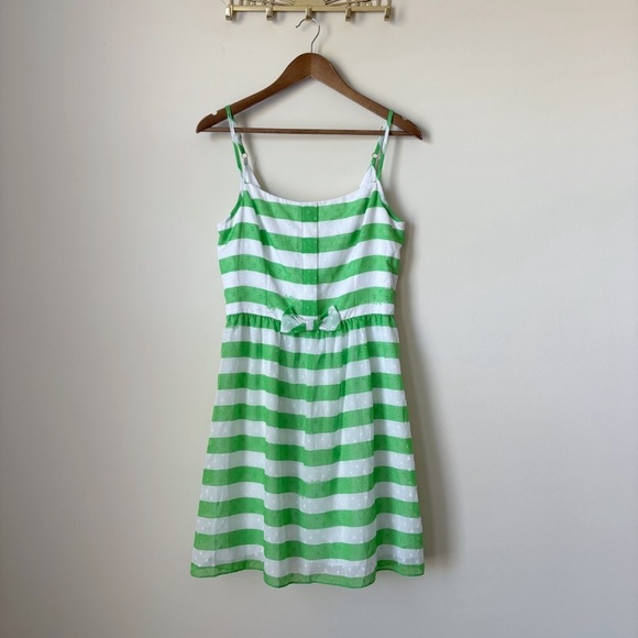 Lilly Pulitzer Antonia Fit & Flare Dress Sz 8 Green Awning Stripe - Picture 10 of 10